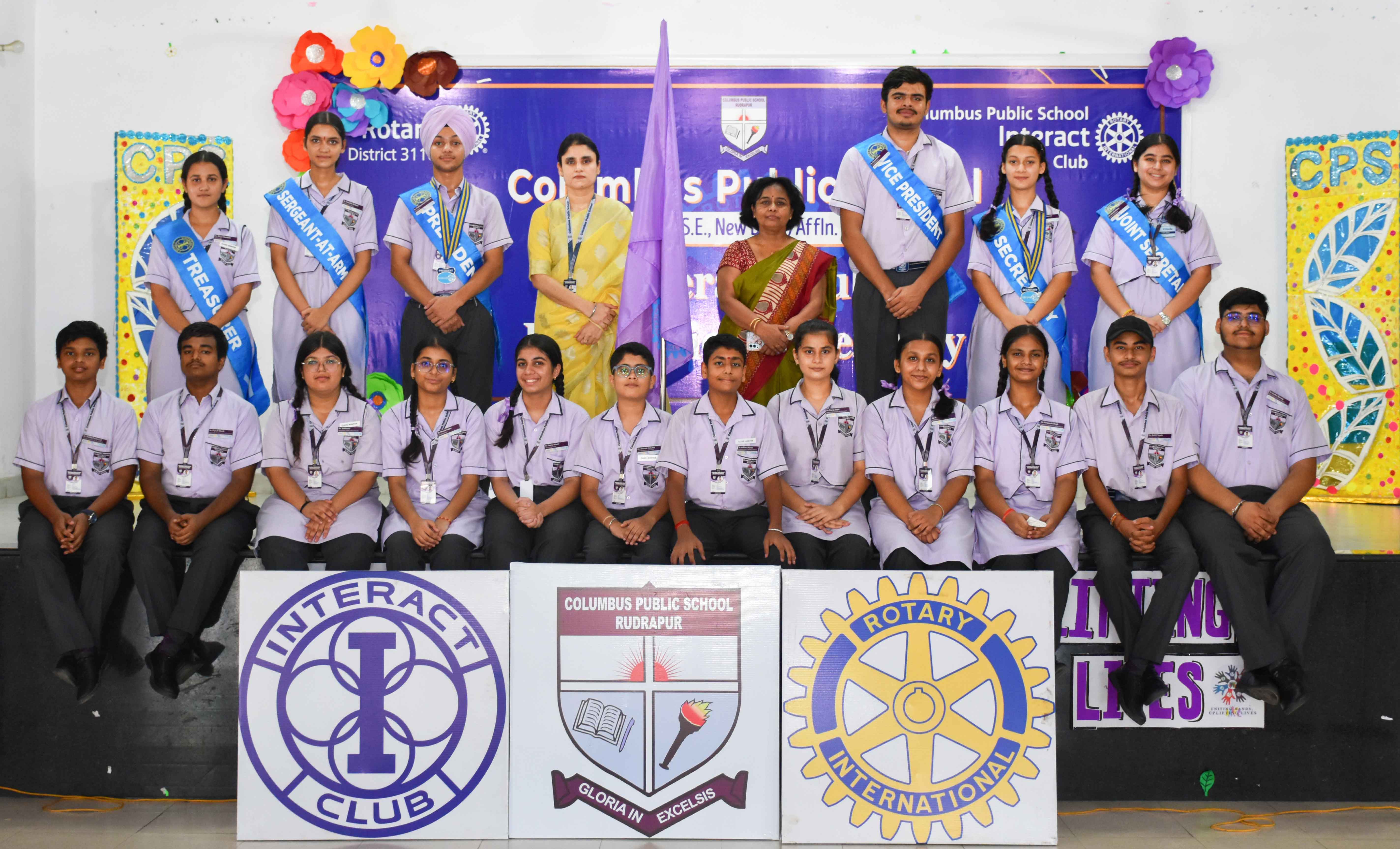 Interact club members doing community service